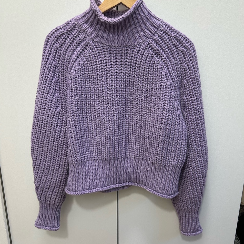 Purple Turtleneck Women Sweater